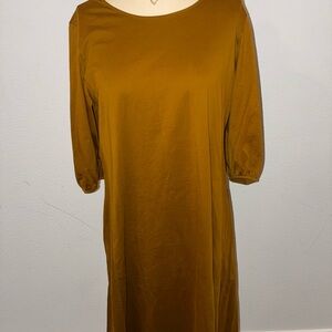 Uniqlo Long Sleeve Dress in Mustard